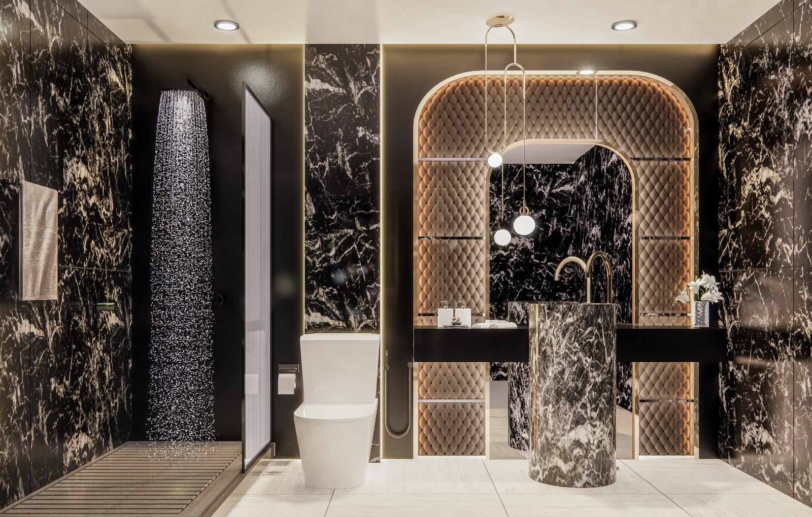 شقة بغرفتين نوم وحمام سباحة خاص في مشروع fashionz بمساحة واسعة 1177 قدم